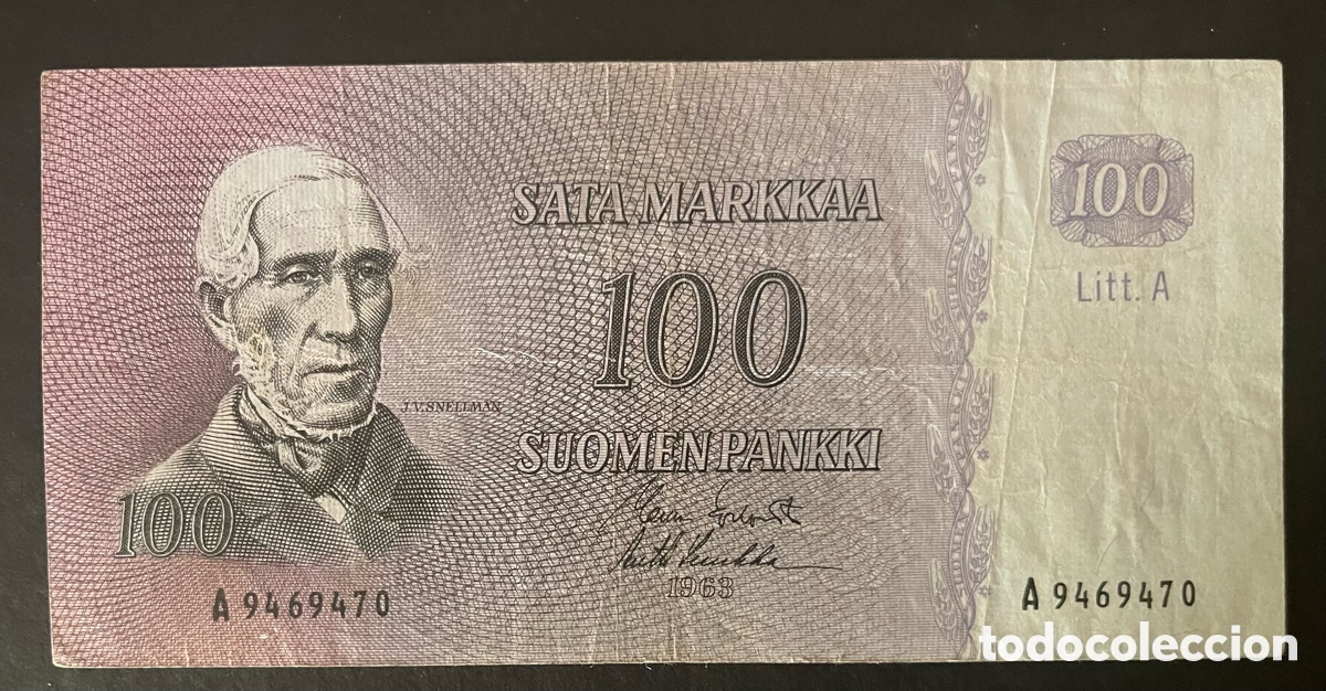 Billetes extranjeros: CMC FINLANDIA (FINLAND) 100 MARKKA 1963 PICK 106-A BC