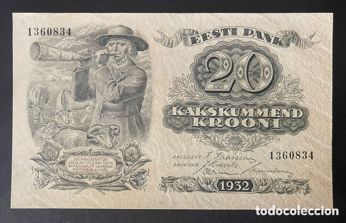 Billetes extranjeros: CMC ESTONIA 20 CORONAS 1932 PICK 64 SC-
