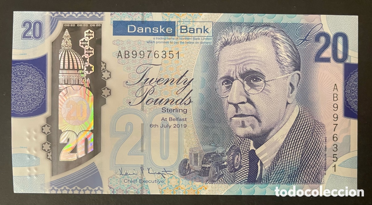 Billetes extranjeros: CMC IRLANDA DEL NORTE (NORTHEN IRELAND DANSKE BANK) 20 LIBRAS 2019 PICK 215-A EBC+