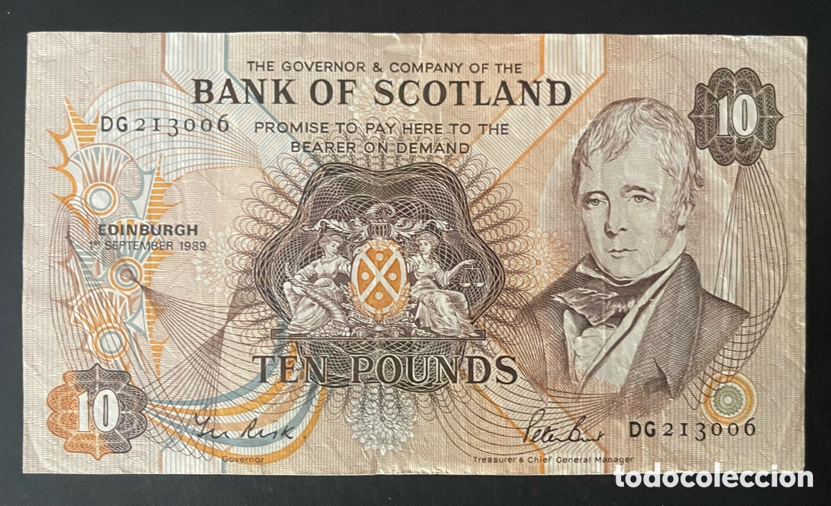 Billetes extranjeros: CMC ESCOCIA (BANK OF SCOTLAND) 10 LIBRAS 1989 PICK 113-D MBC