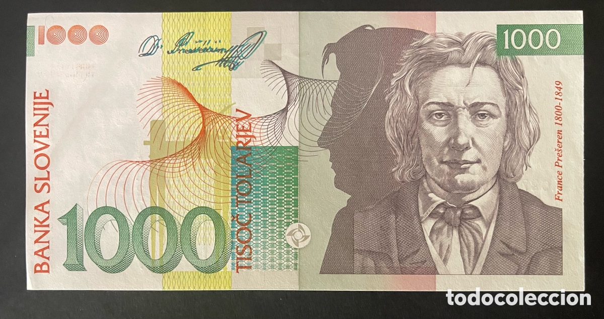 Billetes extranjeros: CMC ESLOVENIA (SLOVENIA) 1000 TOLARJEV 1992 PICK 17-A SC