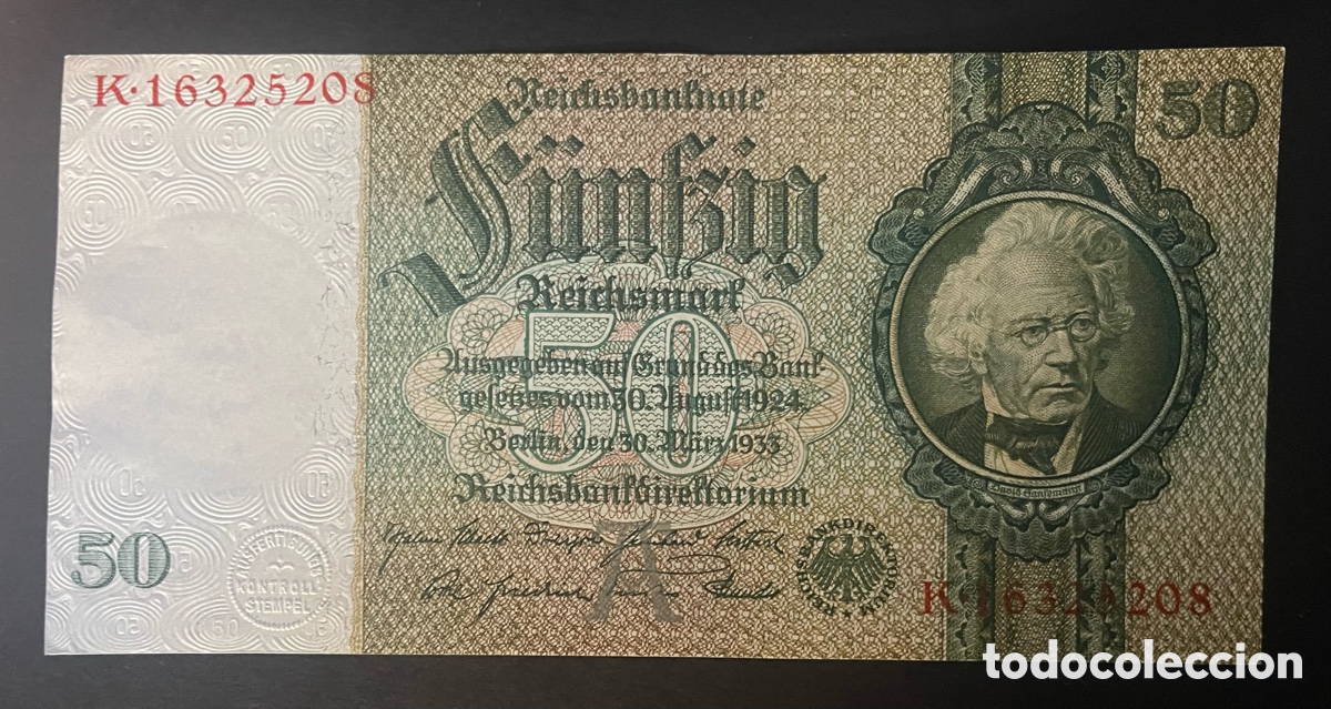 Billetes extranjeros: CMC ALEMANIA (GERMANY) 50 MARCOS 1933 PICK 182 EBC