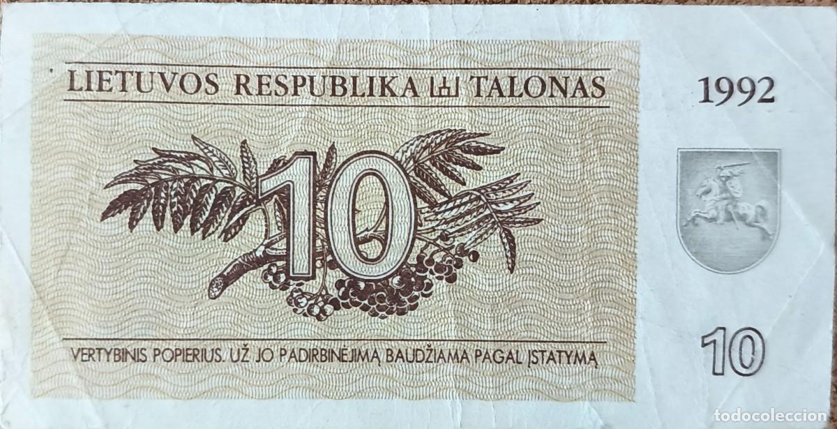 Billetes extranjeros: Billete Lituania 10 Talonas 1992 MBC Pick 40