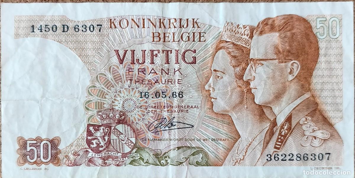 Billetes extranjeros: Billete B&eacute;gica 50 Francos 1966 MBC Pick 139