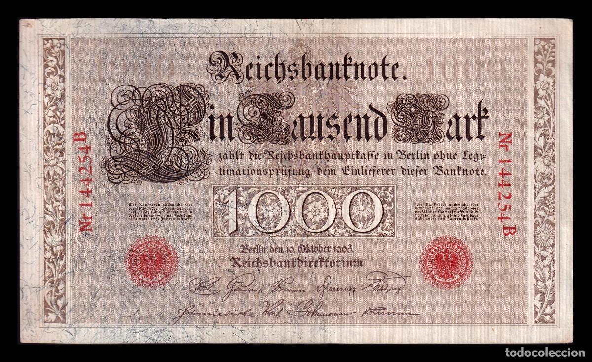 Billetes extranjeros: Alemania Reichsbank 1000 Marcos 1903 Pick 23 Sc- aUnc