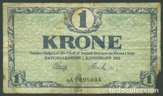 Banconote internazionali: DINAMARCA. 1 krone 1921.