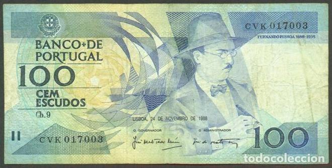 Billetes extranjeros: PORTUGAL. 100 escudos 24.11. 1988. Pick 179f