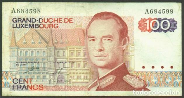Billetes extranjeros: LUXEMBURGO (LUXEMBOURG) 100 francs 1980. Pick 57. Serie A.