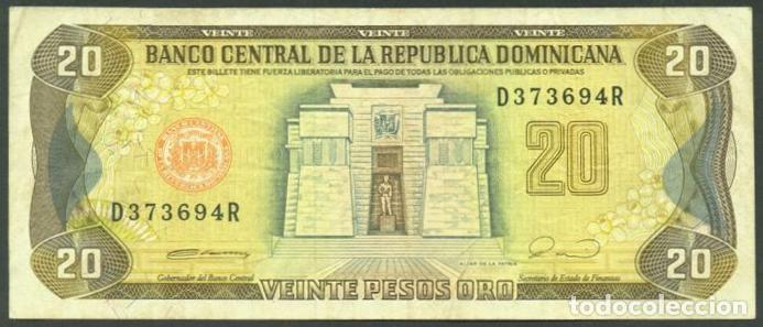 Billetes extranjeros: DOMINICANA Rep. 20 pesos 1990. Impresora H&S Ltd.