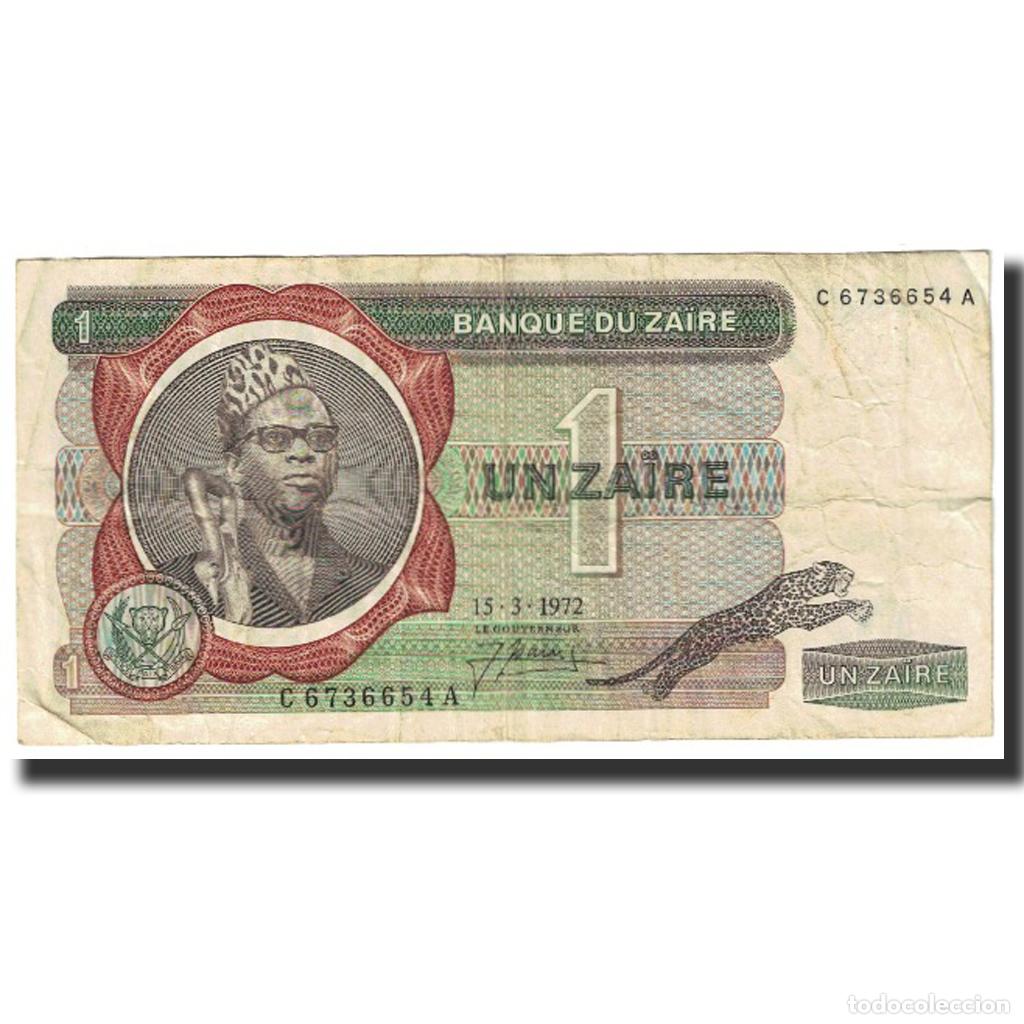 Billetes extranjeros: [#631500] Billete, 1 Za&iuml;re, 1972, Zaire, 1972-03-15, KM:18a, BC+
