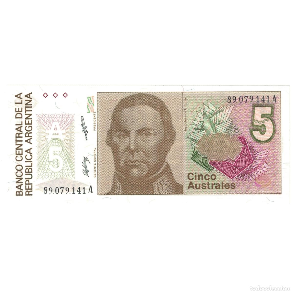 Billetes extranjeros: [#190676] Billete, 5 Australes, 1987-1989, Argentina, Undated (1987-89), KM:324b, UNC