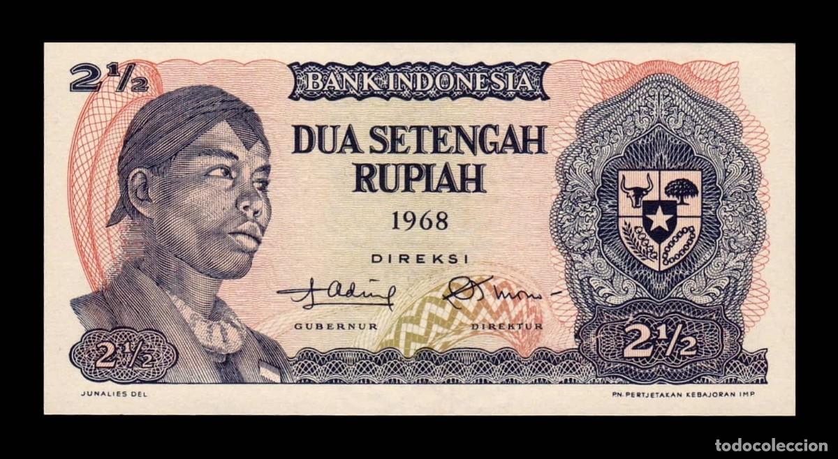 Billetes extranjeros: Indonesia 2 1/2 Rupiah 1968 Pick 103 Sc Unc