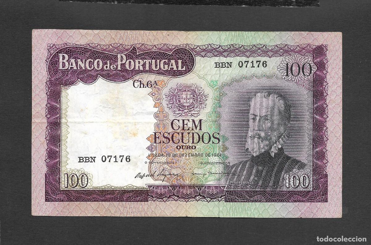 Billetes extranjeros: PORTUGAL 100 ESCUDOS 1961 MBC-