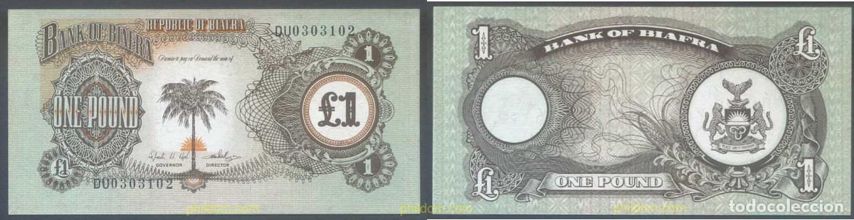Billetes extranjeros: 7035 BIAFRA 1968 BIAFRA 1 POUND 1968 1969