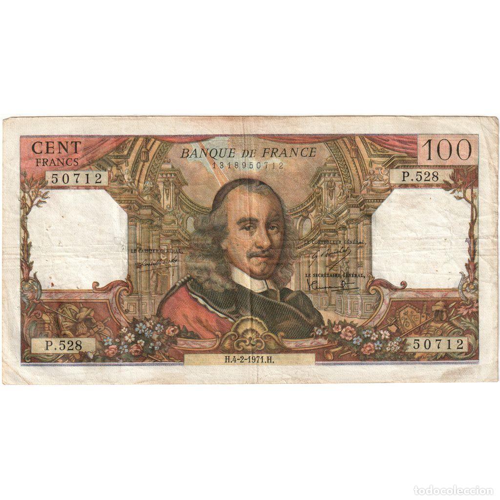 Billetes extranjeros: [#1191063] Francia, 100 Francs, Corneille, 1971-02-04, P.528, MBC