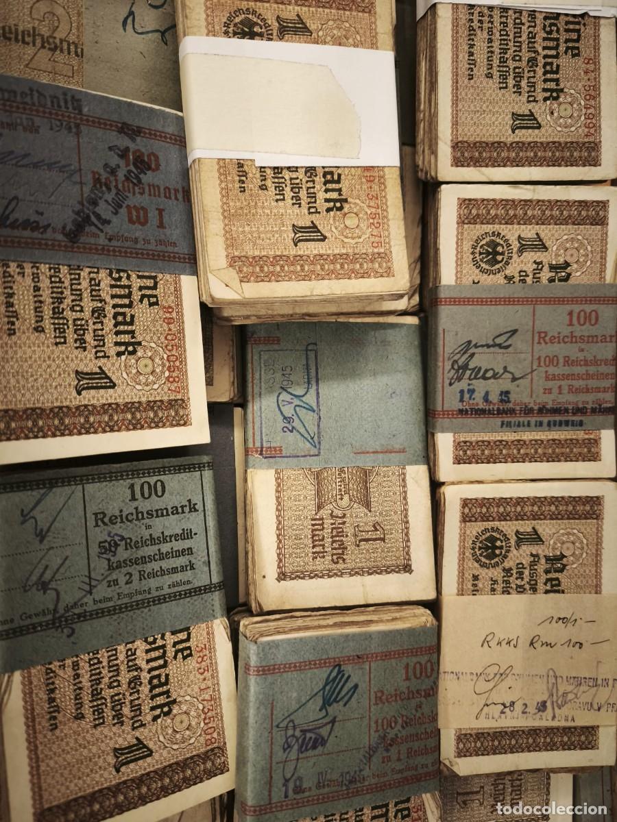 Billetes extranjeros: Alemania Nazi III Reich Lote 500 billetes 1 Reichsmark 1940-1945 Pick R136 Mbc Vf