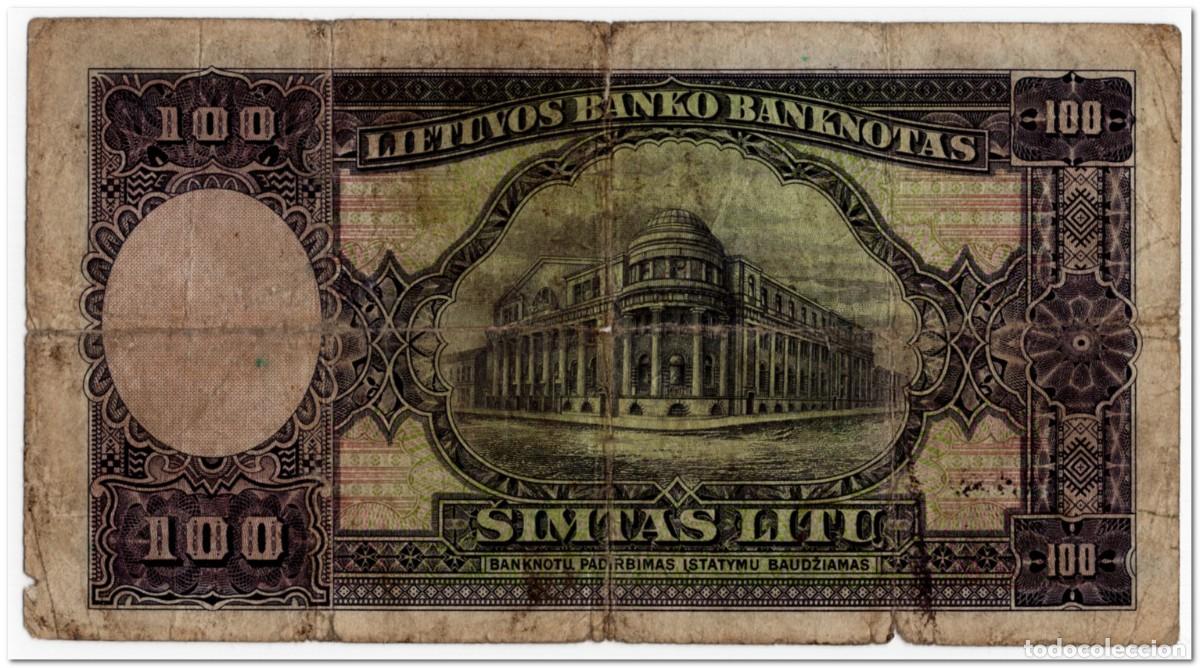 Billetes extranjeros: LITHUANIA,100 LITU,1928,P.25,VG - Foto 2