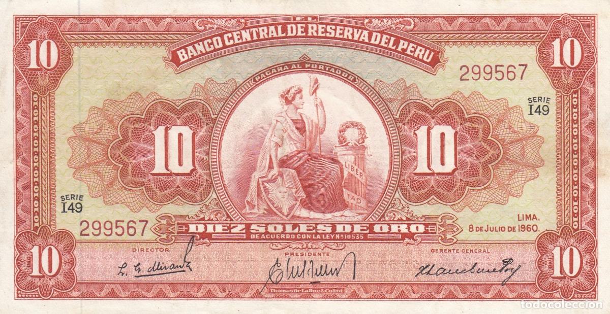 Billetes extranjeros: CRBX2144 BILLETE PERU 10 SOLES 1960 SIN CIRCULAR