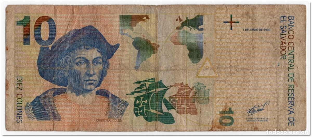 Billetes extranjeros: EL SALVADOR,10 COLONES,1998,P.148,CIRCULATED