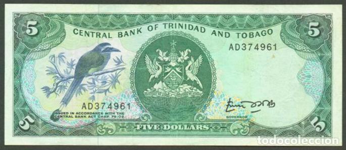 Billetes extranjeros: TRINIDAD & TOBAGO. 5 $ (1985). Firma 4. Pick 37a