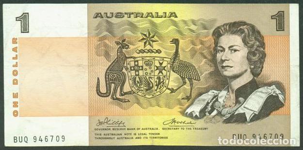 Billetes extranjeros: AUSTRALIA . 1 dolar (1974). Pick 42 a. Firmas Phillips - Wheeler.