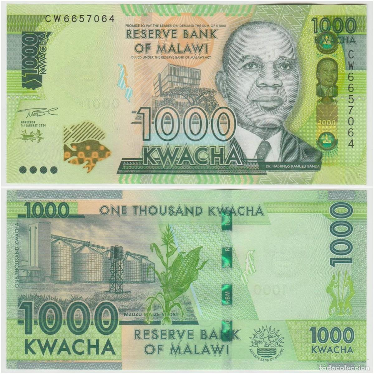 Billetes extranjeros: Malawi 1000 Kwacha 2024 n/s CW6657064 Sin Circular (el billete de la foto)
