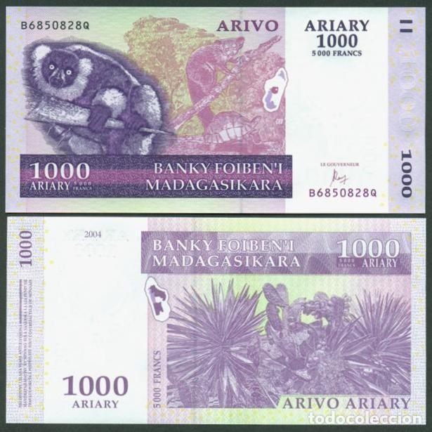 Billets internationaux: MADAGASCAR. 1000 ariary 2004. Pick 89 c. S/C