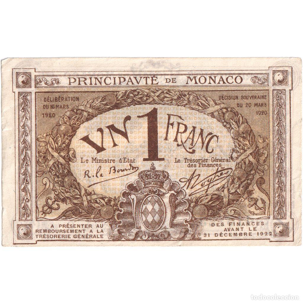 Billetes extranjeros: [#1185292] M&oacute;naco, 1 Franc, 1920-03-20, EBC