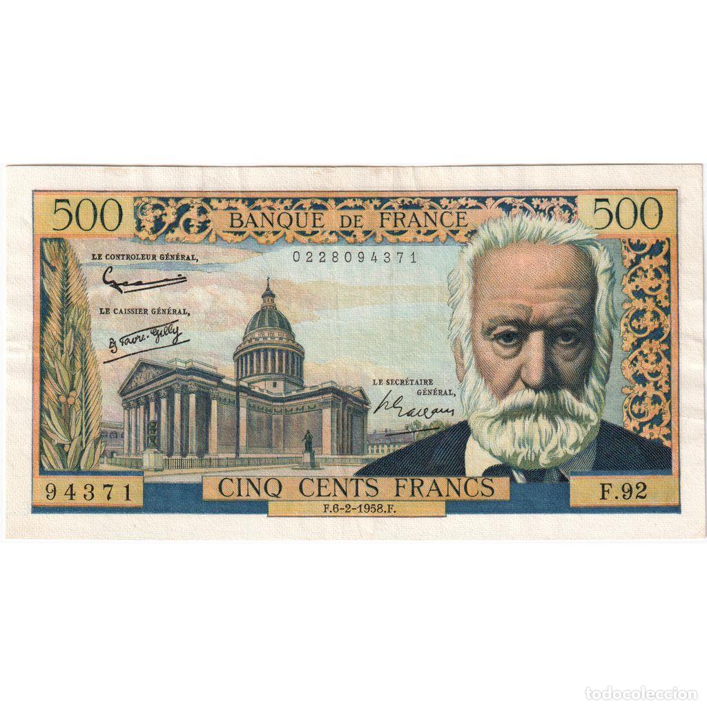 Billetes extranjeros: [#1185420] Francia, 500 Francs, Victor Hugo, 1958-02-06, F.92, EBC