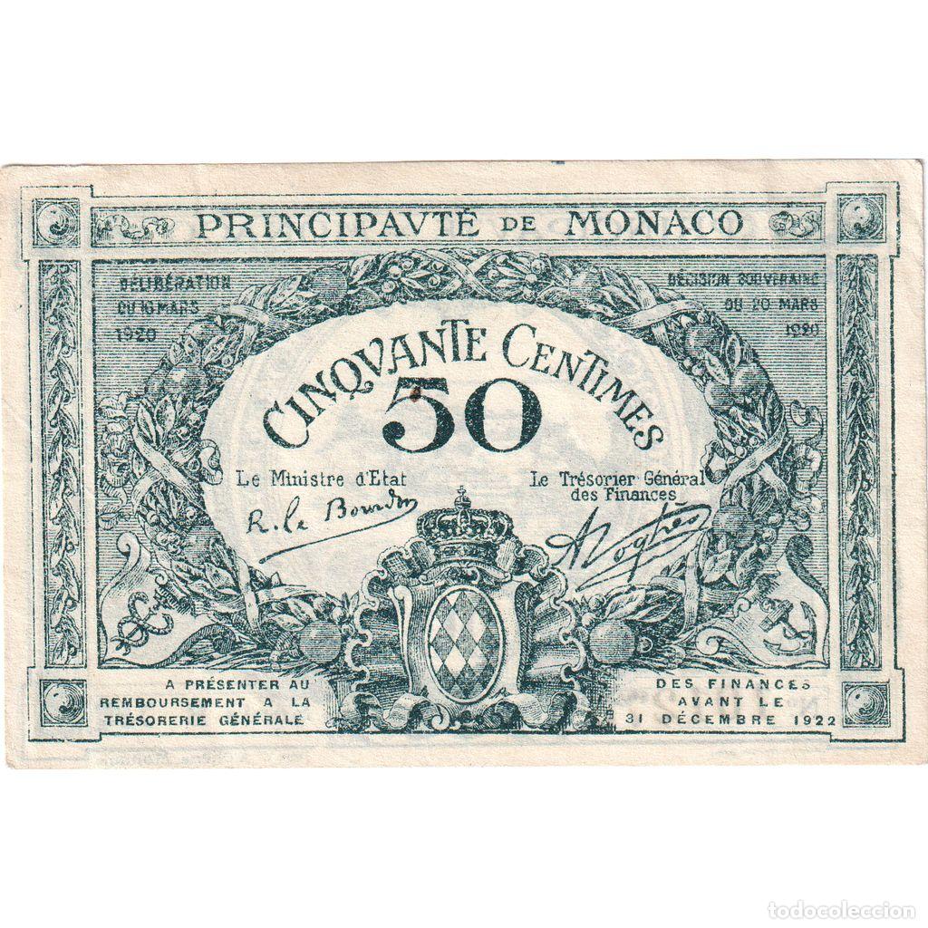 Billetes extranjeros: [#1185291] M&oacute;naco, 50 Centimes, 1920-03-20, EBC+