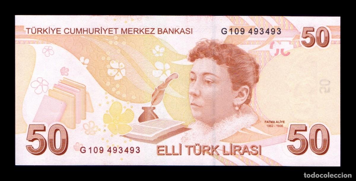 Billetes extranjeros: Turquia 50 Liras L.1970 / 2009 (2024) Pick 225g Serie G Sc Unc