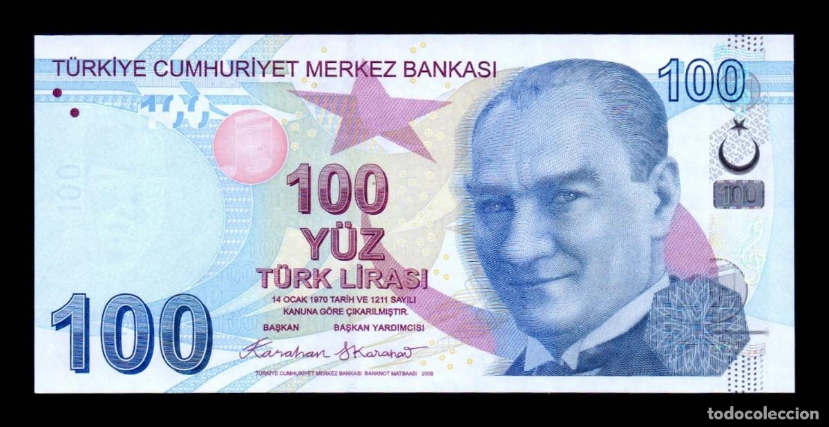 Billetes extranjeros: Turqu&iacute;a 100 Liras L.1970 / 2009 (2025) Pick 226f Serie H Sc Unc