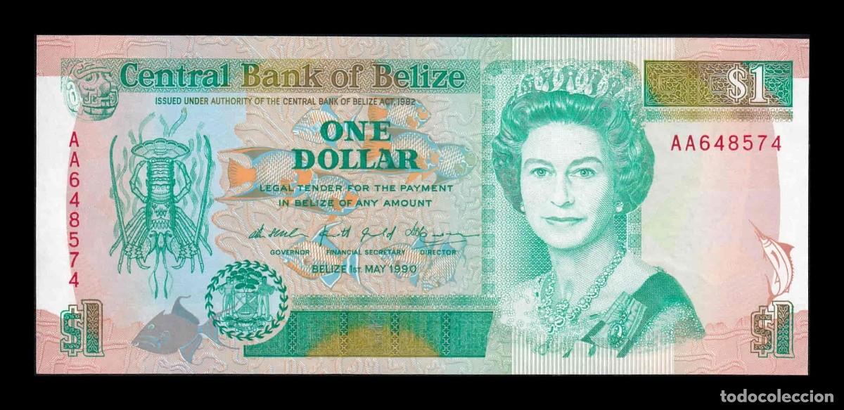 Billetes extranjeros: Belice 1 D&oacute;lar Elizabeth II 1990 Pick 51 Serie AA Sc Unc
