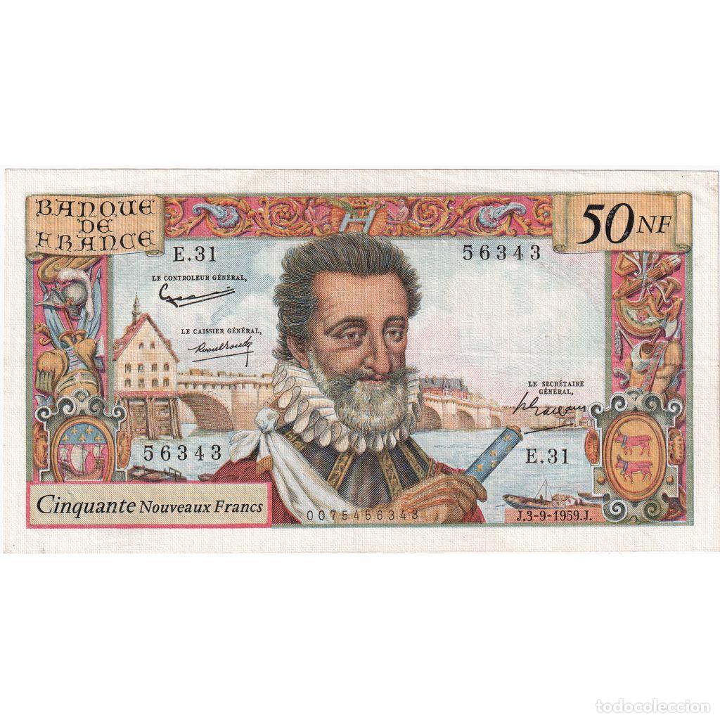 Billetes extranjeros: [#1185415] Francia, 50 Nouveaux Francs, Henri IV, 1959-03-05, E.31, MBC+