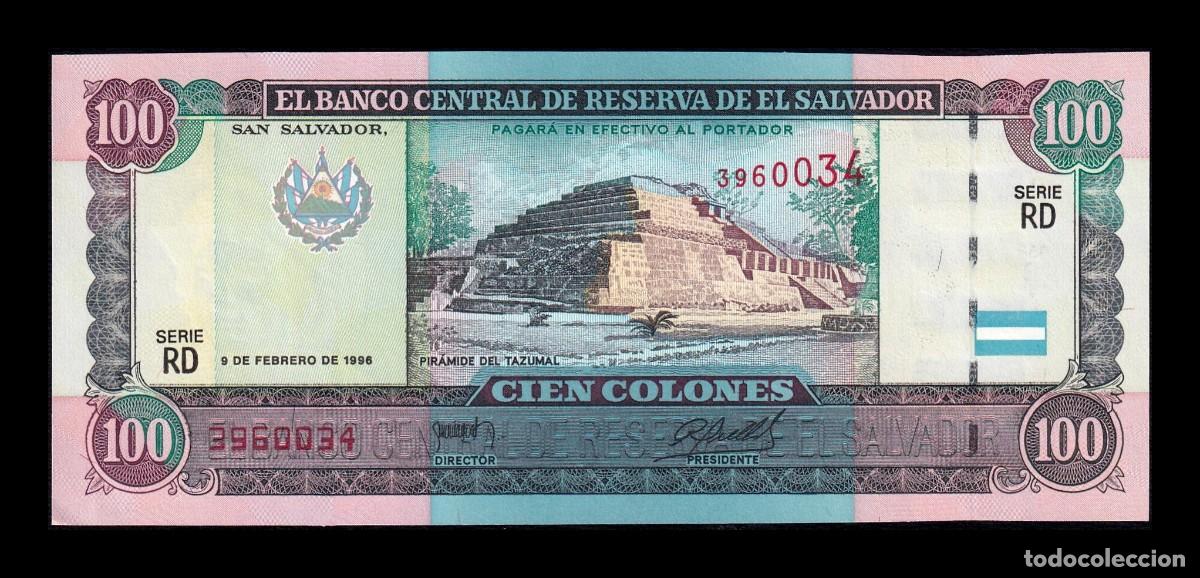 Billetes extranjeros: El Salvador 100 Colones 1996 Pick 146 Sc Unc