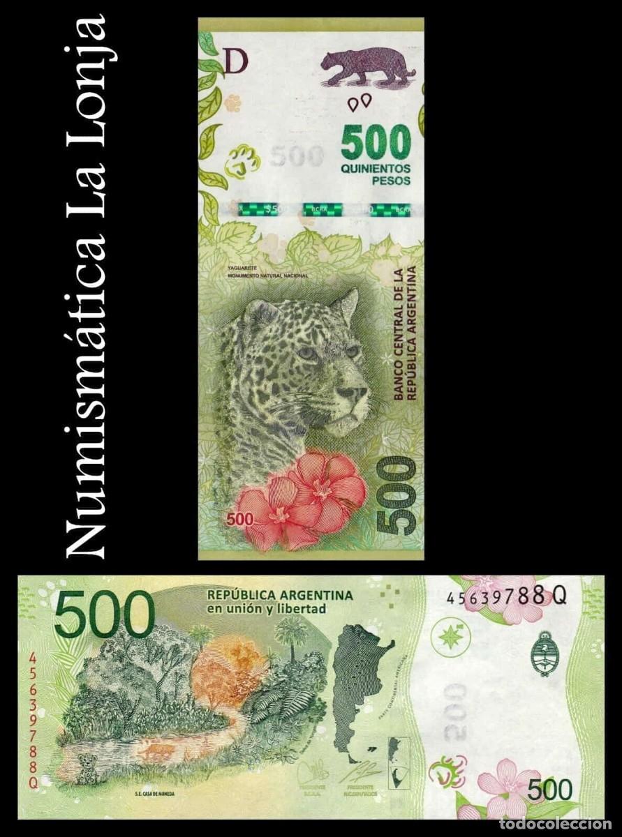 Billetes extranjeros: Argentina 500 Pesos Jaguar 2016 Pick 365c Serie Q Sc Unc