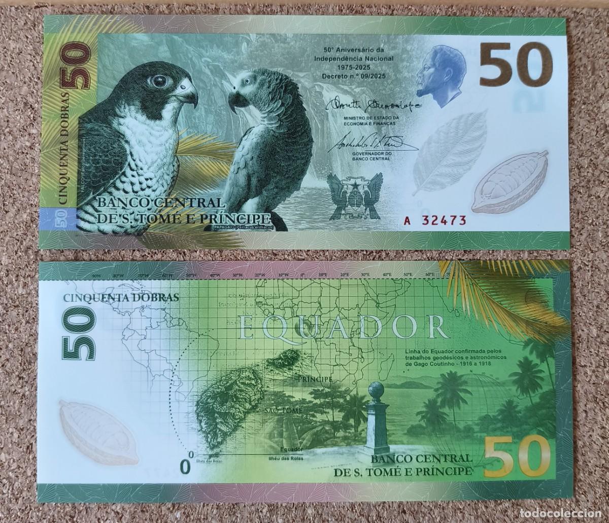 Billetes extranjeros: Billete Santo Tom&eacute; y Principe 50 Dobras Pol&iacute;mero Conmemorativo 2025 S/C UNC P-W82(1)