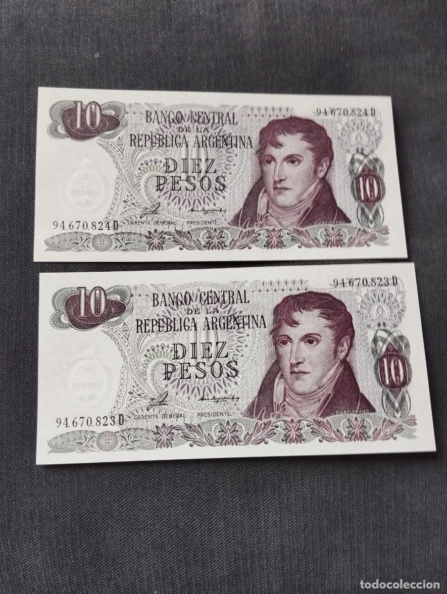 Billetes extranjeros: BILLETE DE 10 PESOS SC DE ARGENTINA - EL DE LAS FOTOS VER TODOS MIS LOTES DE BILLETES