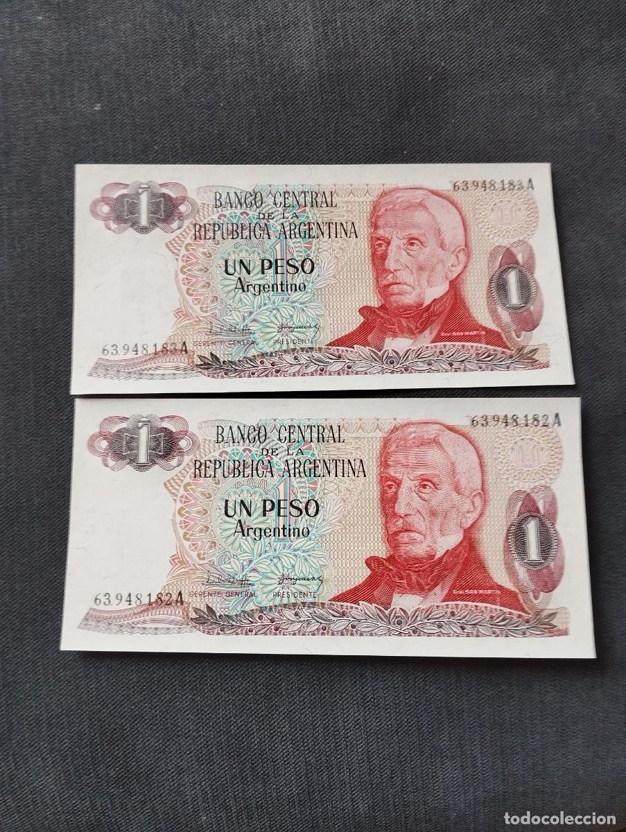 Billetes extranjeros: PAREJA CORRELATIVA DE 1 PESO SC DE ARGENTINA - EL DE LAS FOTOS VER TODOS MIS LOTES DE BILLETES