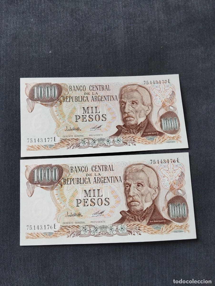 Billetes extranjeros: PAREJA CORRELATIVA DE 1000 PESOS SC DE ARGENTINA - EL DE LAS FOTOS VER TODOS MIS LOTES DE BILLETES