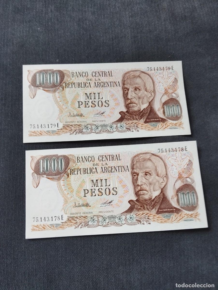 Billetes extranjeros: PAREJA CORRELATIVA DE 1000 PESOS SC DE ARGENTINA - EL DE LAS FOTOS VER TODOS MIS LOTES DE BILLETES