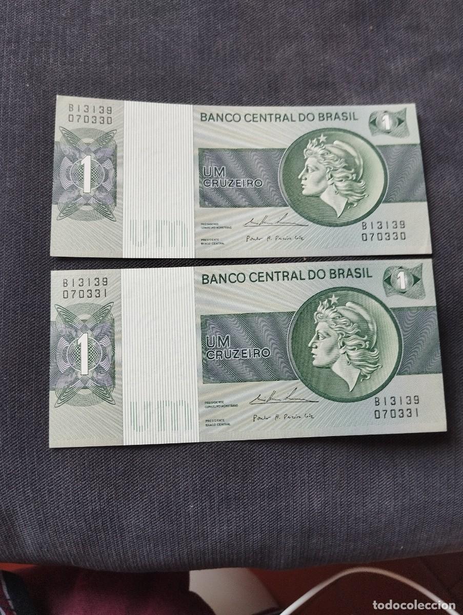 Billetes extranjeros: PAREJA CORRELATIVA DE 1 CRUZEIRO SC DE BRASIL - EL DE LAS FOTOS VER TODOS MIS LOTES DE BILLETES