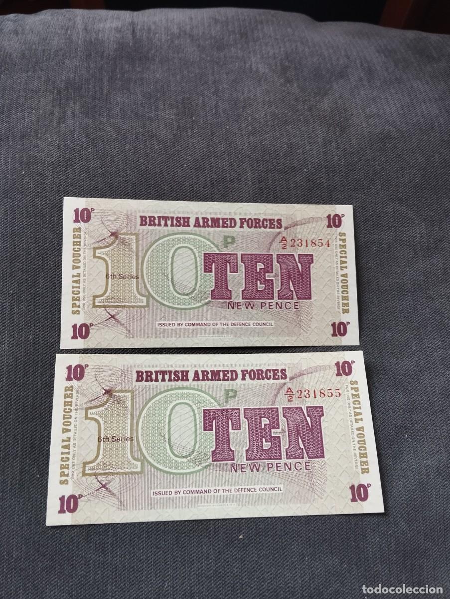 Billetes extranjeros: PAREJA CORRELATIVA DE 10 PENCE SC DE ARMED FORCES- EL DE LAS FOTOS VER TODOS MIS LOTES DE BILLETES