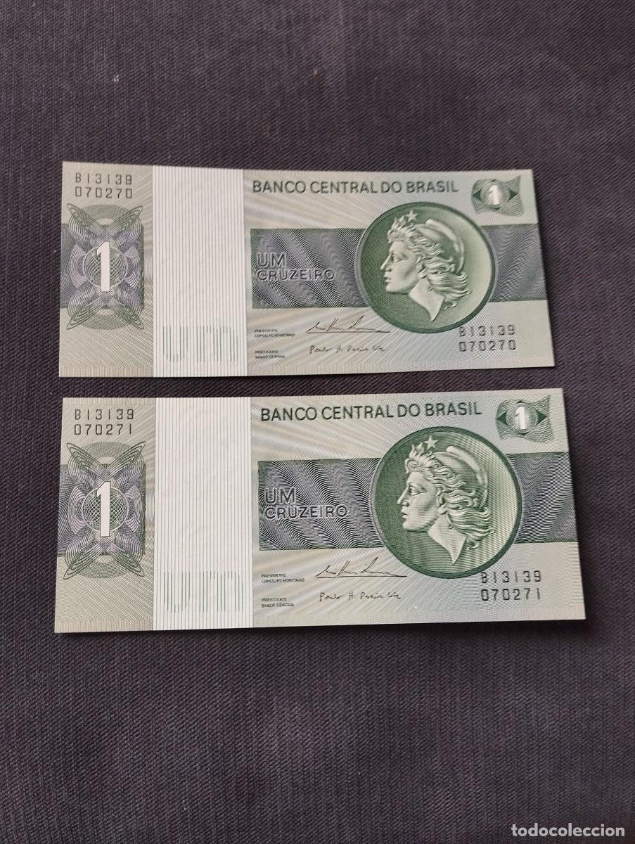 Billetes extranjeros: PAREJA CORRELATIVA DE 1 CRUZEIRO SC DE BRASIL - EL DE LAS FOTOS VER TODOS MIS LOTES DE BILLETES