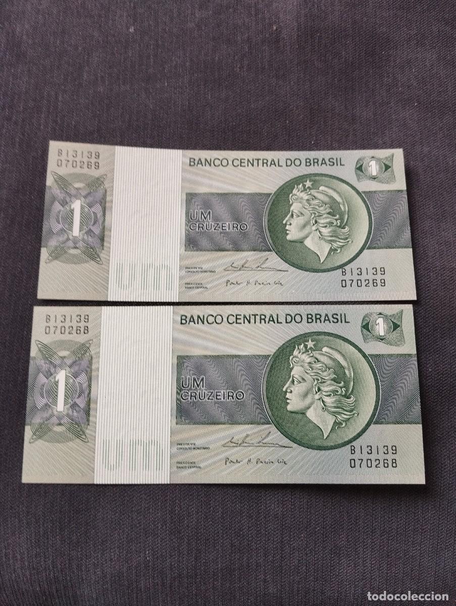 Billetes extranjeros: PAREJA CORRELATIVA DE 1 CRUZEIRO SC DE BRASIL - EL DE LAS FOTOS VER TODOS MIS LOTES DE BILLETES