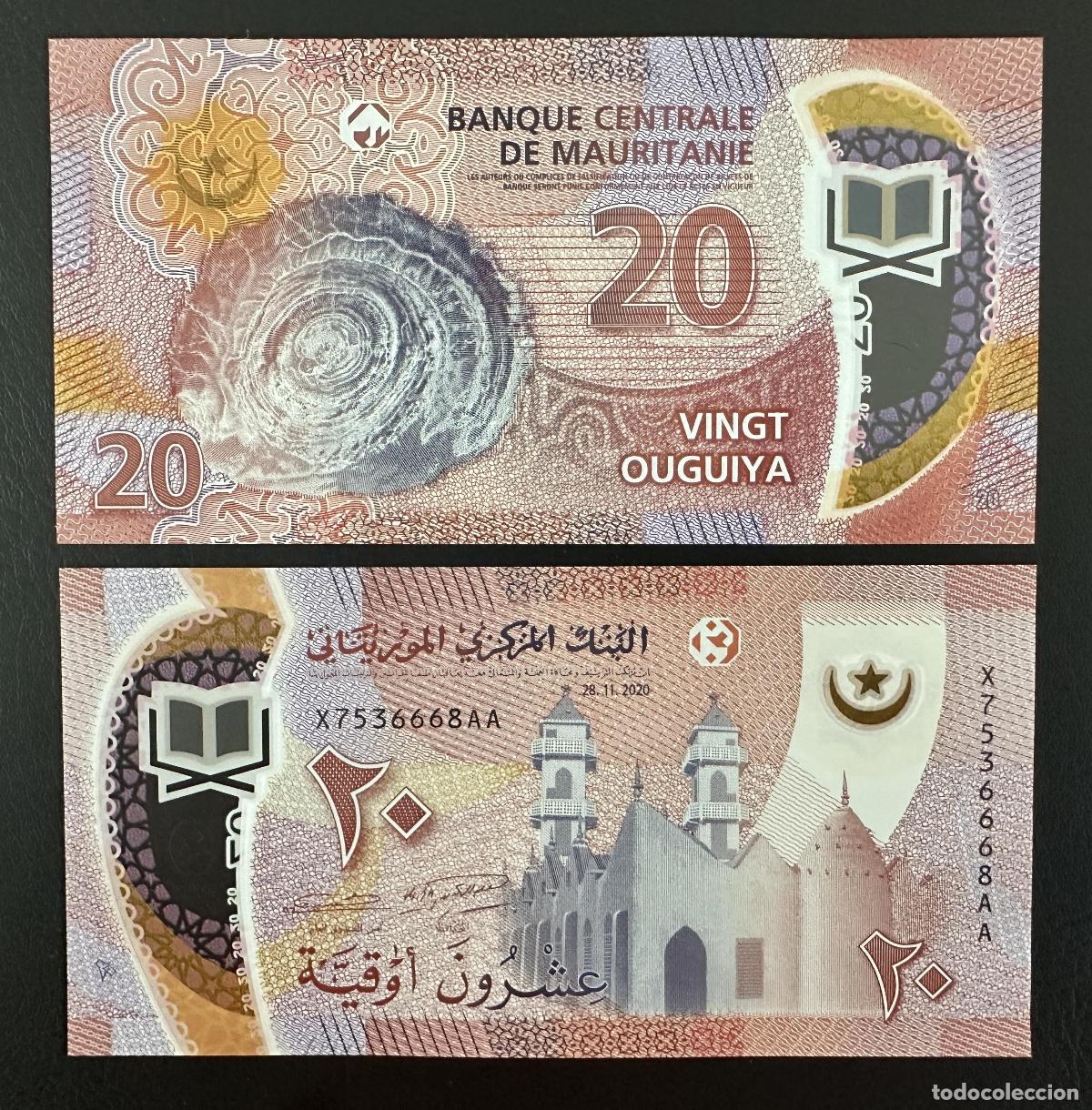 Billetes extranjeros: Billete 20 Uguiyas Mauritania 2020 Pol&iacute;mero Nuevo UNC