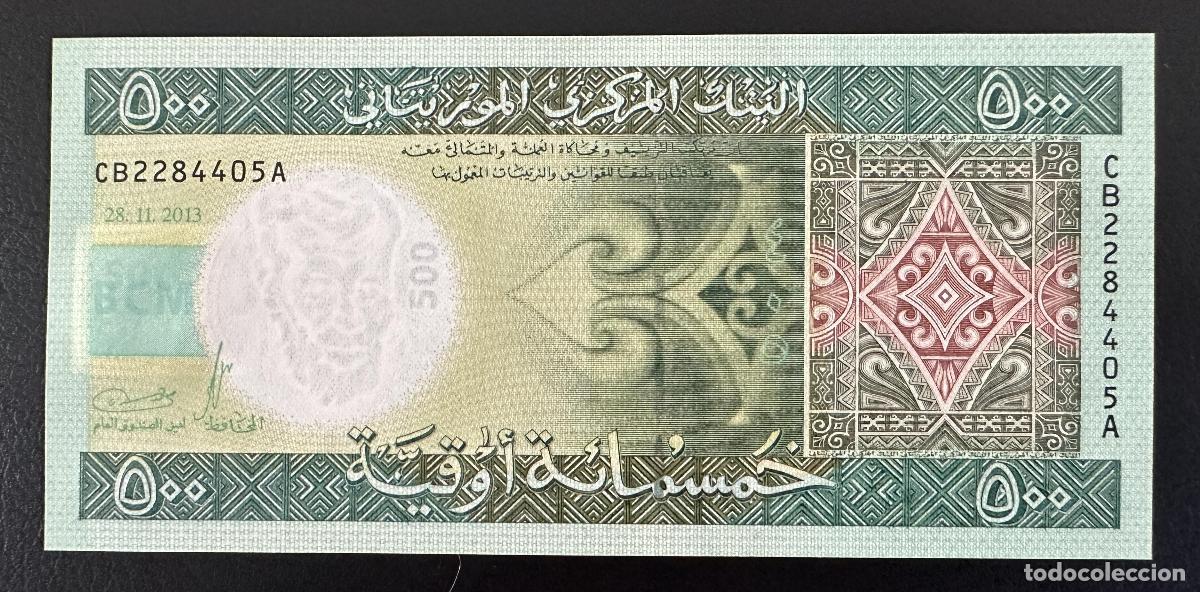 Billetes extranjeros: Billete 500 Uguiyas Mauritania 2013 UNC Nuevo P18 Banco Central