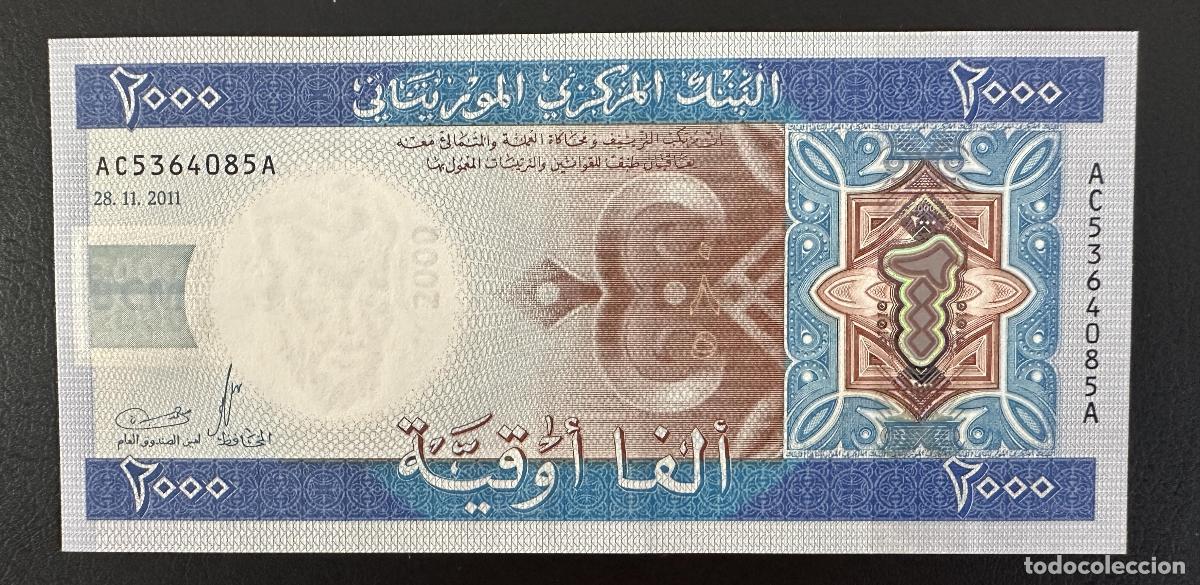 Billetes extranjeros: Billete 2000 Ouguiya Mauritania 2011 Nuevo UNC Camello
