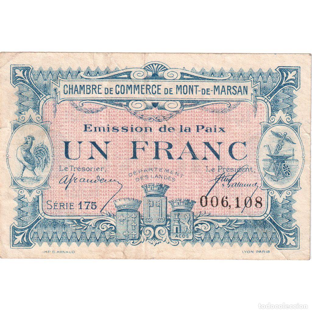 Billetes extranjeros: [#1185268] Francia, Mont-de-Marsan, 1 Franc, Undated (1921), MBC, Pirot:82-35