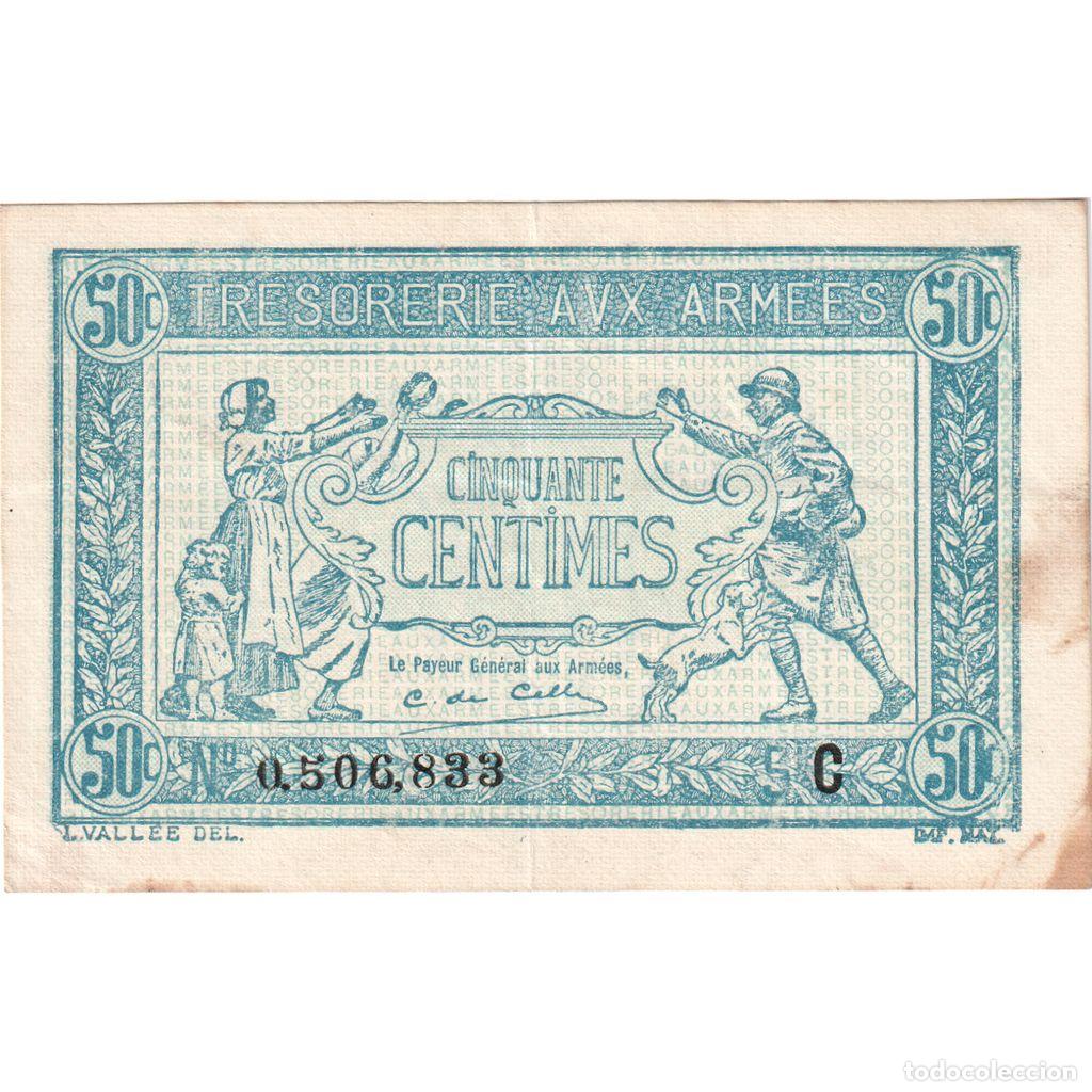 Billetes extranjeros: [#1185266] Francia, 50 Centimes, 1917-1919 Army Treasury, SERIE C, EBC